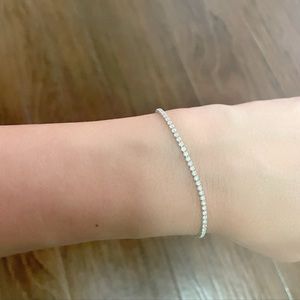Slim cubic tennis bracelet